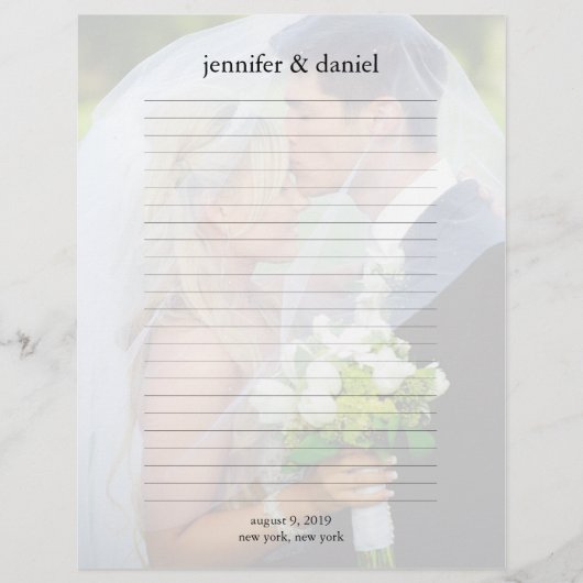 Webseite für das Gästebuch von Wedding Foto (Vorderseite)