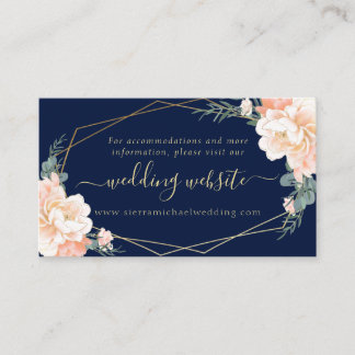 Webseite für Hochzeiten von Chic Navy Blue Peach G Begleitkarte