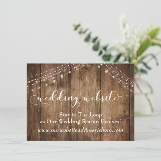 Webseite für Rustikale Braun- und Lichtereihen Begleitkarte (Stehend Vorderseite)