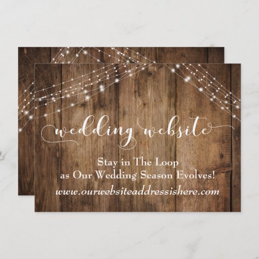 Webseite für Rustikale Braun- und Lichtereihen Begleitkarte (Vorne/Hinten)