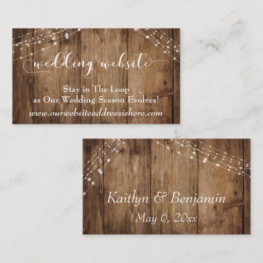 Webseite für Rustikale Braun- und Lichtereihen Begleitkarte (Vorne/Hinten)