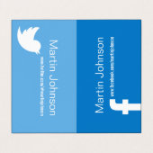 Webseiten der sozialen Medien - farbige Infos Visitenkarten (Außenseite Aufgefaltet)