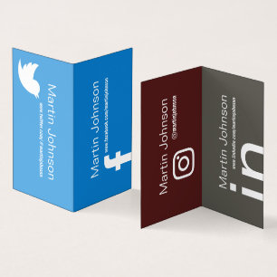 Webseiten der sozialen Medien - farbige Infos Visitenkarten