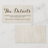 Website-Abschlusskarte für Hochzeiten Begleitkarte (Vorne/Hinten)