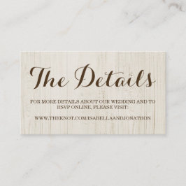 Website-Abschlusskarte für Hochzeiten Begleitkarte