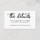 Website-Abschlusskarte für Hochzeiten Begleitkarte (Vorderseite)