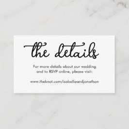 Website-Abschlusskarte für Hochzeiten Begleitkarte