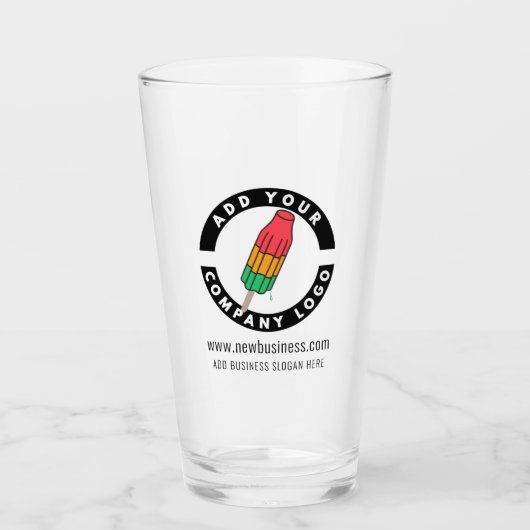 Website-Adresse des Unternehmens hinzufügen Glas (Vorderseite)