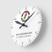 Website-Adresse für Ihr Unternehmen hinzufügen Cla Runde Wanduhr (Winkel)