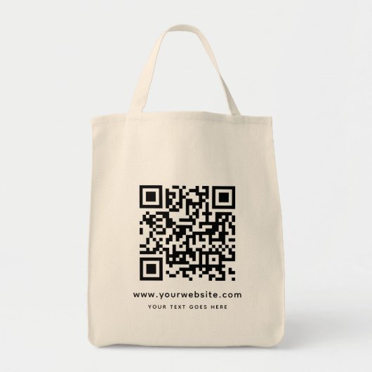 Website-Adresse QR-Code Laden Sie Ihr Logo-Lebensm Tragetasche (Vorne)