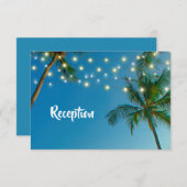 Website Beach String Lights Palm Tree Empfang Begleitkarte (Vorne/Hinten)