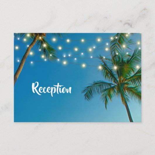 Website Beach String Lights Palm Tree Empfang Begleitkarte (Vorderseite)
