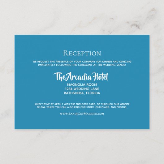 Website Beach String Lights Palm Tree Empfang Begleitkarte (Rückseite)