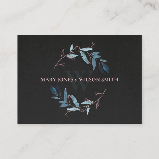 WEBSITE "BLACK BLUE PINK FOLIAGE WREATH WEDH" BEGLEITKARTE (Vorderseite)