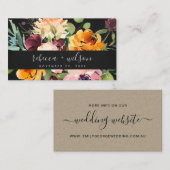 WEBSITE "BLACK YELLOW ORANGE FLORA BUNCH" VISITENKARTE (Vorne/Hinten)