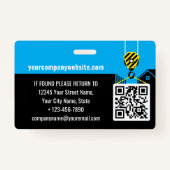 Website Blue Custom Besucher Pass ID Logo Konstruk Ausweis (Rückseite)