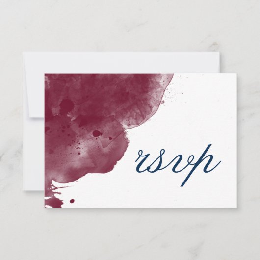 Website Burgundy & Navy Watercolor Wedding RSVP (Vorderseite)