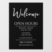 Website "Business Welcome and Open Hours" Fensteraufkleber (Blatt)