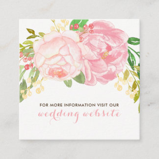 Website-Cards für hübsche Rosa und Schwarze Peonie Begleitkarte