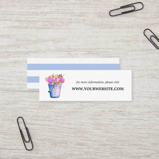 Website-Cards für trendy Blume Bucket Blume | Mini Mini Visitenkarte (Vorderseite/Rückseite Beispiel)