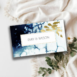 WEBSITE "CHIC GOLD NAVY UNDERWASSERSEE FISH WEDSIT VISITENKARTE