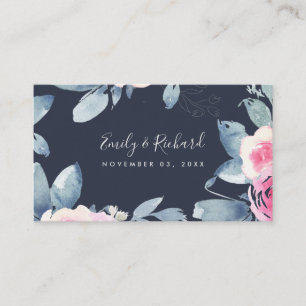 WEBSITE DER BLUSH BLUE FLORAL WATERCOLOR WEDSITE VISITENKARTE