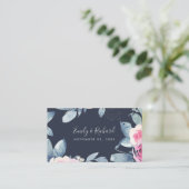 WEBSITE DER BLUSH BLUE FLORAL WATERCOLOR WEDSITE VISITENKARTE (Stehend Vorderseite)