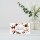 Website der Burgundy Blush Floral Geometric Weddin Begleitkarte (Stehend Vorderseite)