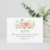 Website der Classic Rose Garden Wedding UAWG Onlin RSVP Karte (Stehend Vorderseite)
