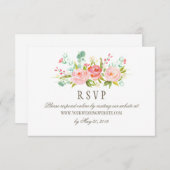 Website der Classic Rose Garden Wedding UAWG Onlin RSVP Karte (Vorne/Hinten)