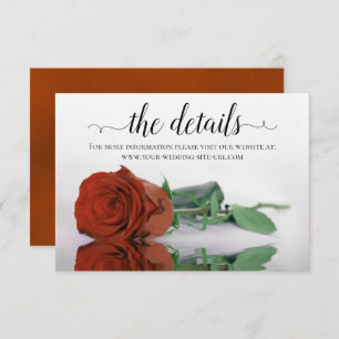 Website der Elegant Rust Orange Rose Wedding Detai Begleitkarte