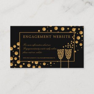 Website der Gold Champagne Bubbles Engagement Part Visitenkarte