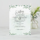 Website der Greenery Wedding Einladungen UAWG QR C (Stehend Vorderseite)