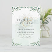 Website der Greenery Wedding Einladungen UAWG QR C (Stehend Vorderseite)