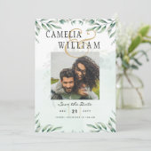 Website der Greenery Wedding Einladungen UAWG QR C (Stehend Vorderseite)