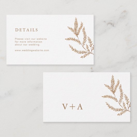 Website der Hochzeit im Herbst Begleitkarte (Vorne/Hinten)