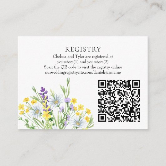 Website der Hochzeitregisterstelle und QR-Code-Wil Begleitkarte (Vorderseite)