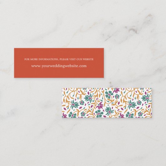 Website der indischen Blume Orange Online Wedding Mini Visitenkarte (Vorne/Hinten)