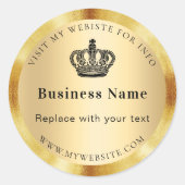 Website der Königskrone aus Business Gold Runder Aufkleber (Vorderseite)