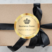 Website der Königskrone aus Business Gold Runder Aufkleber