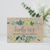 Website der Kraft Foliage Wedding RSVP Card (Stehend Vorderseite)