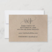 Website der Kraft Foliage Wedding RSVP Card (Rückseite)