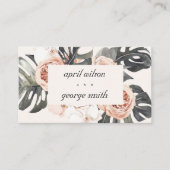 WEBSITE DER ORANGE RUST BOHO MOSTRERA FLORAL WEDIN VISITENKARTE (Vorderseite)