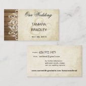 Website der Rustic Wood Wedding | Braunweiß Begleitkarte (Vorne/Hinten)