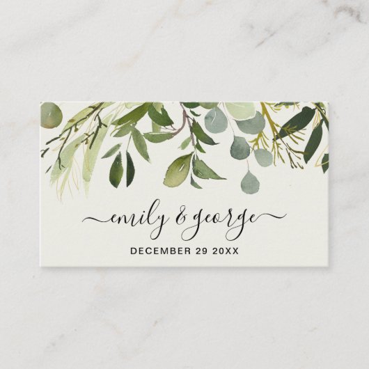 WEBSITE DER RUSTISCHEN WASSERFALSCHEN WASSERFARBE VISITENKARTE (Vorderseite)