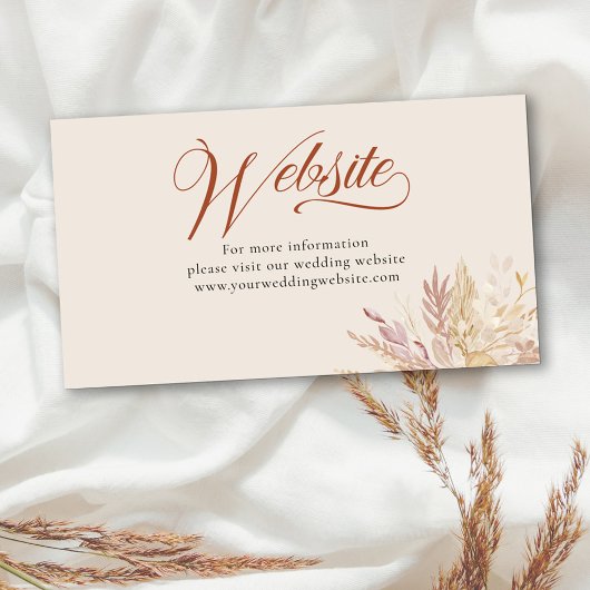 Website der Terraccotta Cream Botanical Wedding Begleitkarte