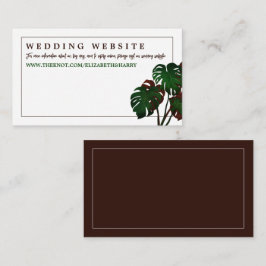 Website der Tropical Monstera Beach Wedding Begleitkarte