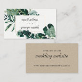 Website der Tropical Monstera Green Foliage Weddin Visitenkarte (Vorne/Hinten)