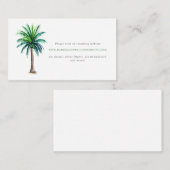 Website der Tropical Palm Tree Hochzeit in Urlaubs Begleitkarte (Vorne/Hinten)