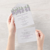 Website der UAWG Wasserfarben Floral Wisteria All In One Einladung (Abreißen)